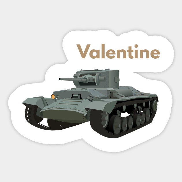 Valentine British WW2 Infantry Tank Sticker by NorseTech